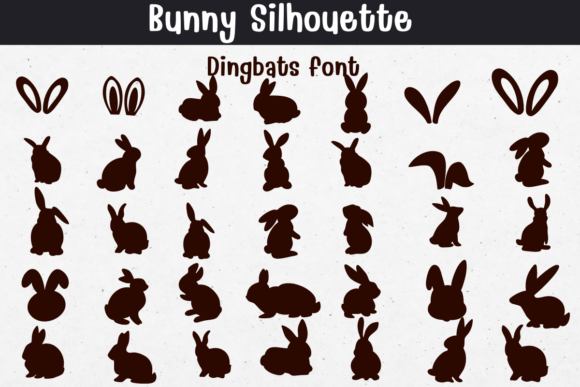 Bunny Silhouette Font: A Whimsical Typeface for Makers