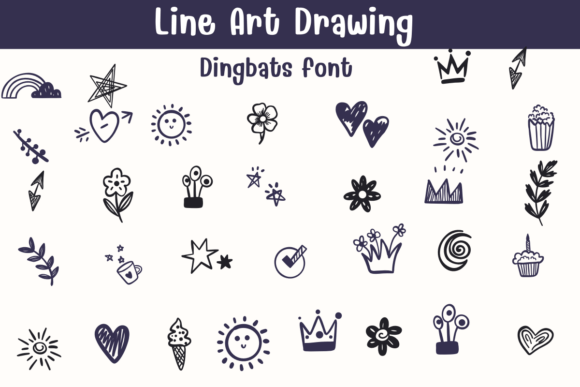 Line Art Drawing Font: A Creative Typeface for Editorial Design